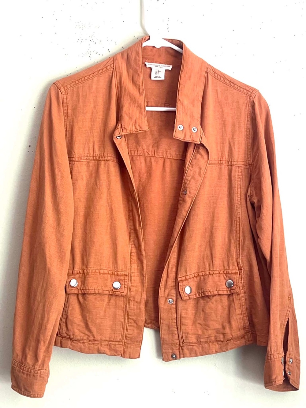 Christian Siriano Orange Utility Jacket with Snap Pockets - Picture 5 of 5